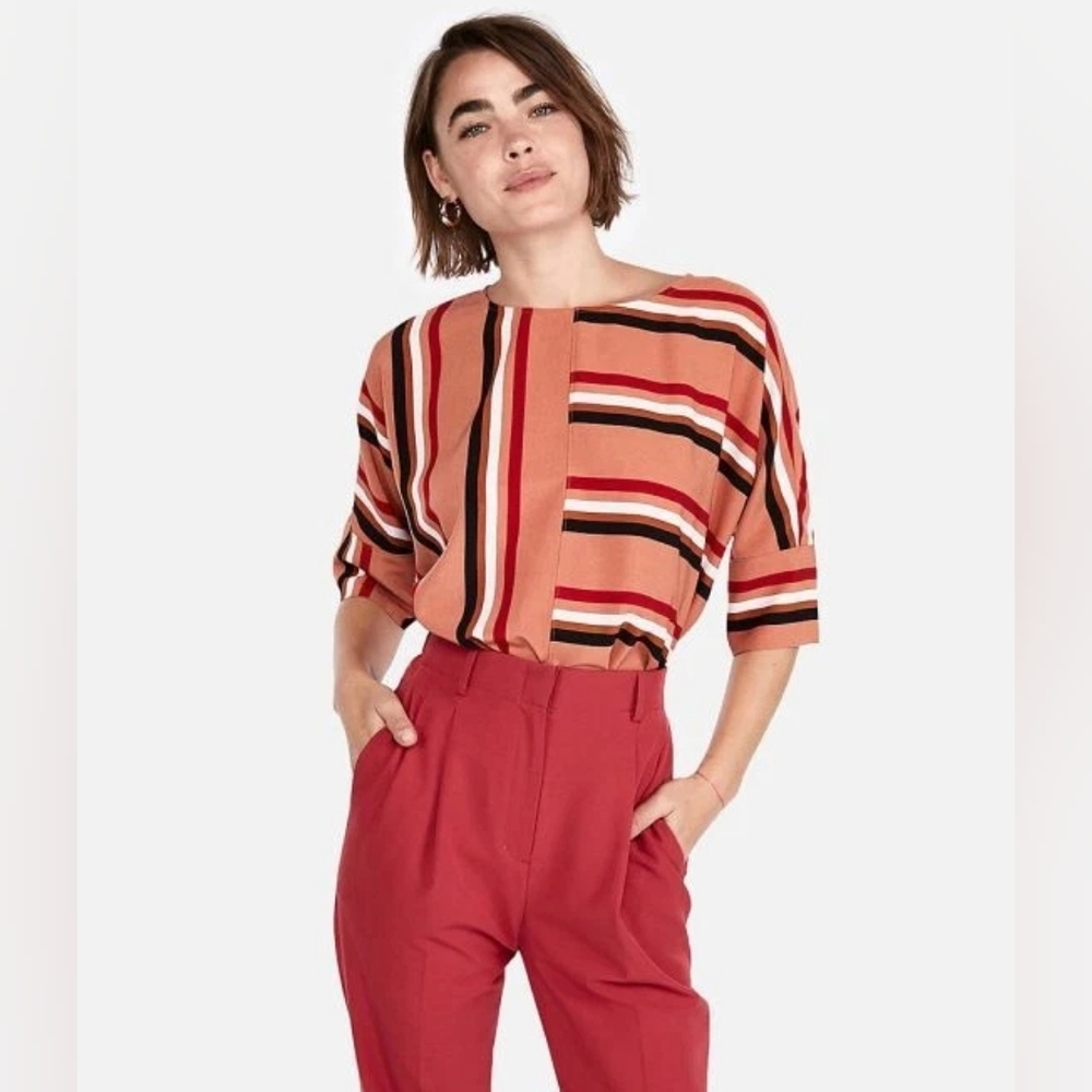 Express Striped Tie Back Blouse